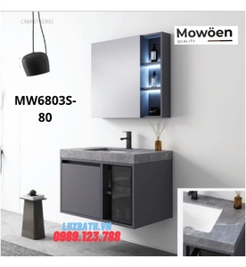 Bộ tủ chậu cao cấp đèn Led Mowoen MW6803S-80 80x48cm