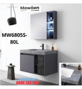 Bộ tủ chậu cao cấp đèn Led Mowoen MW6805S-80L 80x48cm