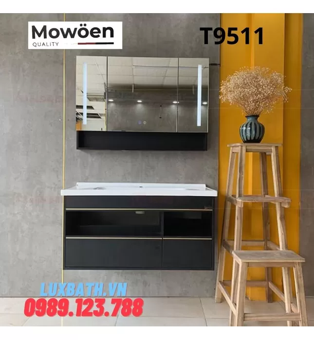 Bộ tủ chậu cao cấp Mowoen T9511 100x48cm