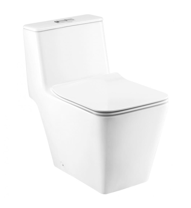 Bàn Cầu 1 Khối Nắp Êm COTTO C10327 Quado Xả Nhấn