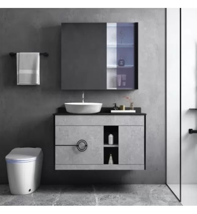 Bộ tủ chậu cao cấp đèn Led Mowoen MW6608-80 80x47cm