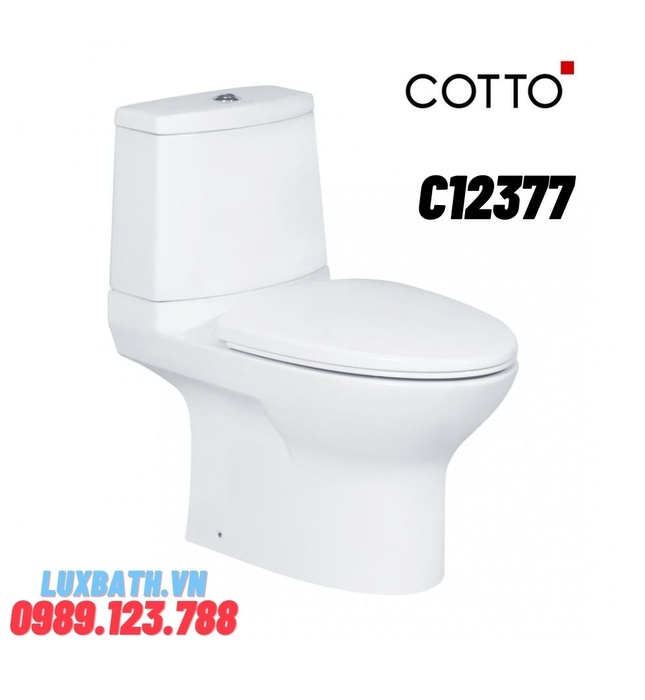 Bàn Cầu 2 Khối COTTO C12377 Chloe Xả Nhấn Nắp Êm