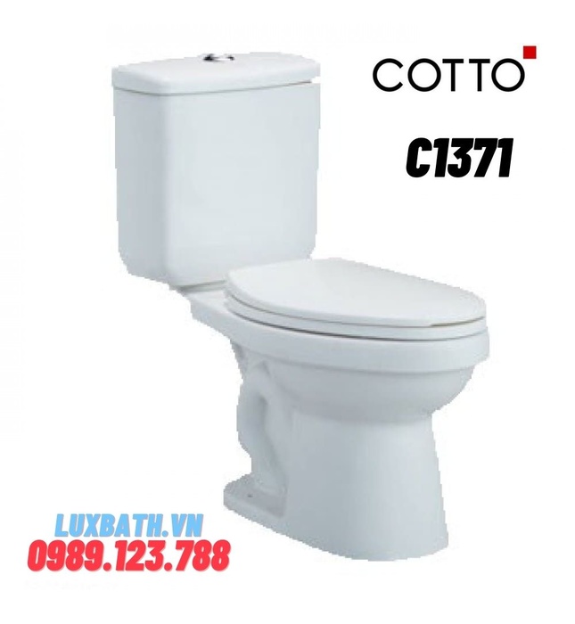 Bàn Cầu 2 Khối Nắp Êm COTTO C1371 Alex II Xả Nhấn