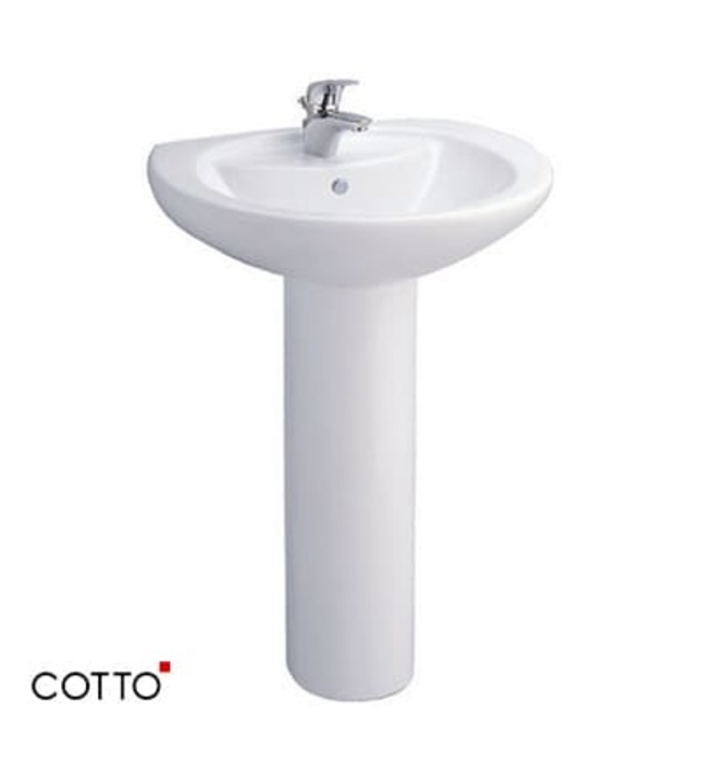Chậu rửa Lavabo COTTO C0107/C411 chân dài