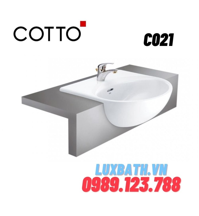 Chậu rửa mặt COTTO C021 bán âm bàn 