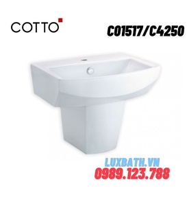 Chậu Rửa Lavabo COTTO C01517/C4250 Chân Ngắn