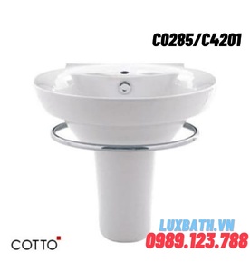 Chậu rửa Lavabo COTTO C0285/C4201 chân ngắn 