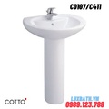 Chậu rửa Lavabo COTTO C0107/C411 chân dài