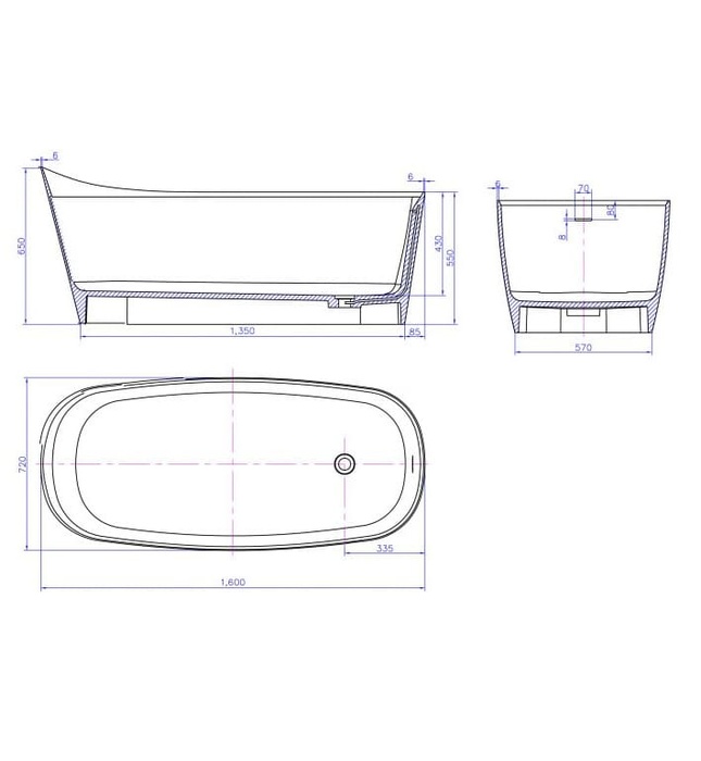 Bồn tắm đá nhân tạo Euroking EU-65175