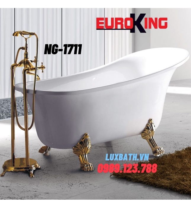 Bồn tắm lập thể chân vàng Euroking EU-1711 