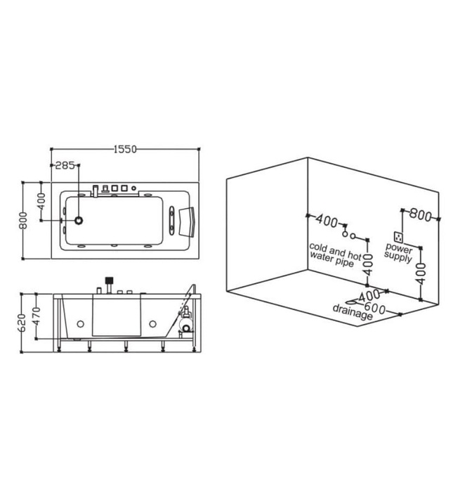 Bồn tắm MASSAGE Euroking EU–1303