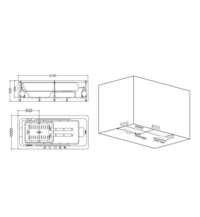 Bồn tắm MASSAGE Euroking EU–1308