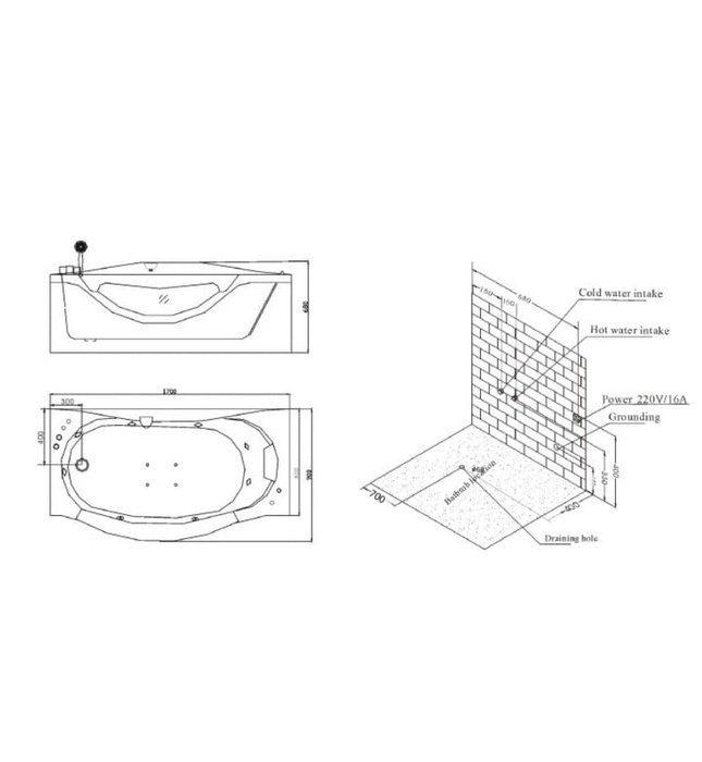 Bồn tắm MASSAGE Euroking EU–1792D