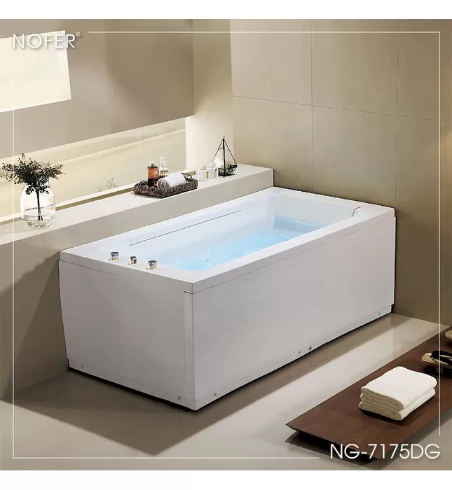 Bồn Tắm Massage Áp Tường Nofer NG-7175DG 1.77m