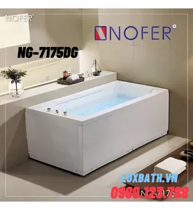 Bồn Tắm Massage Áp Tường Nofer NG-7175DG 1.77m