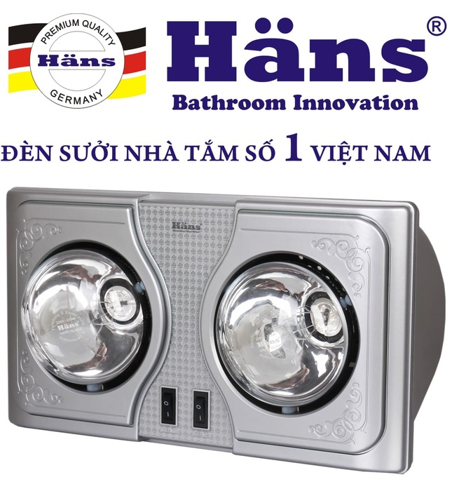 Đèn sưởi 2 bóng treo tường Hans H2B