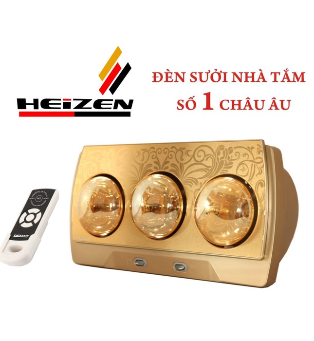 Đèn sưởi 3 bóng treo tường có điều khiển Heizen-HE3BR