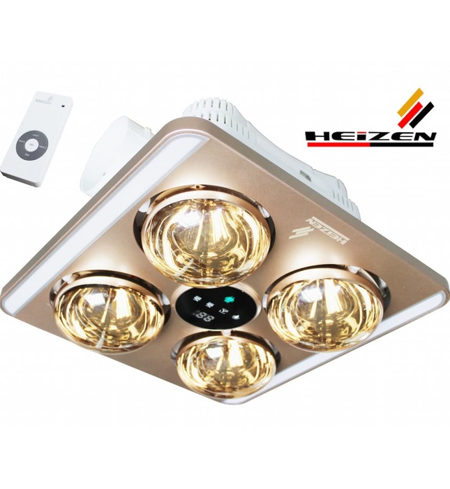 Đèn sưởi 4 bóng âm trần có điều khiển Heizen HE9