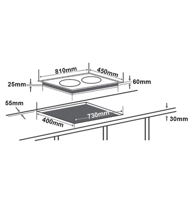 Bếp điện từ 3 vùng nấu Chefs EH-IH536