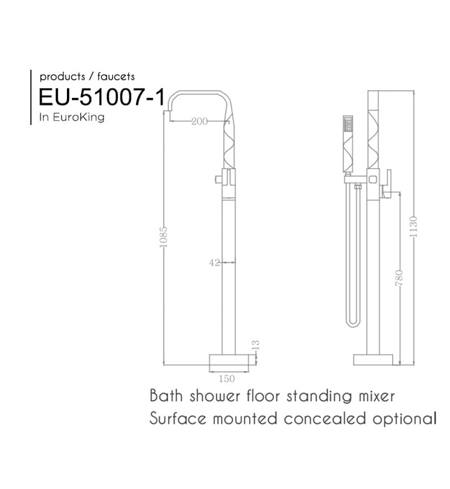  Sen tắm gắn bồn Euroking EU-51007-1