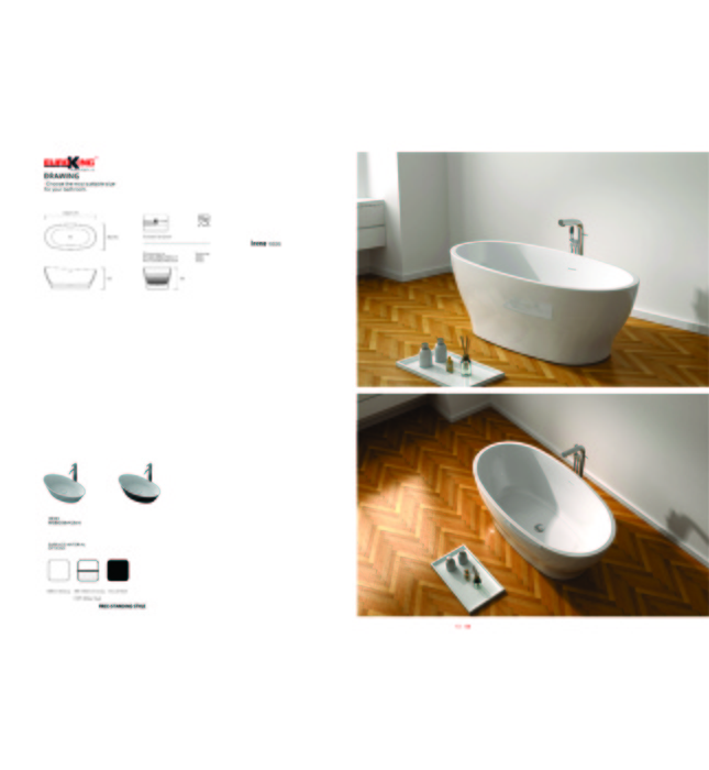 Bồn tắm lập thể hình ovan đa sắc màu IRENE Nofer NO-6036 