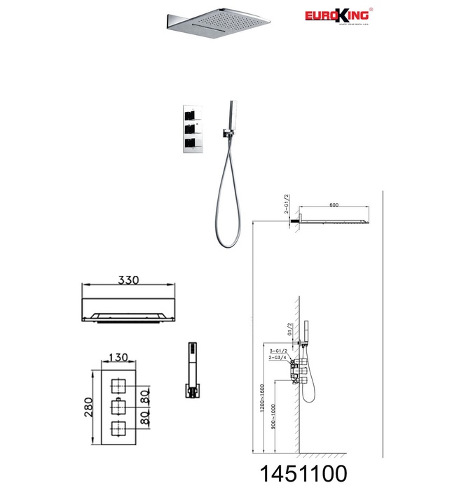  Sen tắm âm tường Nofer NO-1451100 