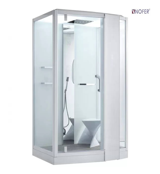 Phòng xông hơi ướt Nofer NO-89105S (R) White 1,2m