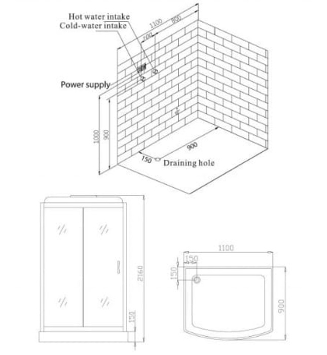 Phòng xông hơi ướt Nofer NO-2119A 1,1m