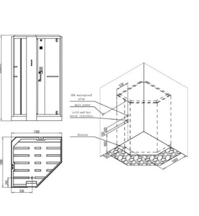 Phòng xông hơi ướt Nofer NO-89106S White 1,3m