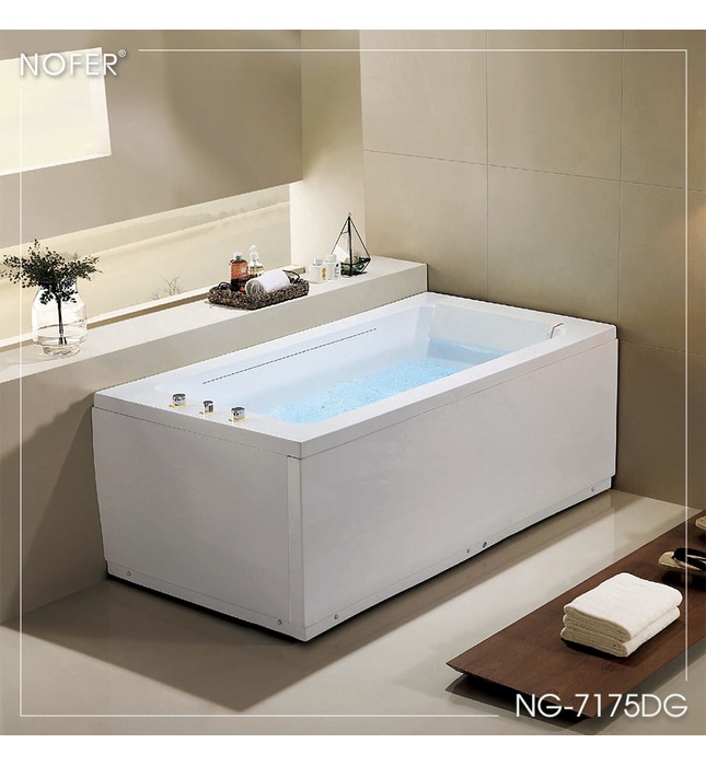 Bồn tắm MASSAGE Euroking EG–7175DG hình chữ nhật áp tường