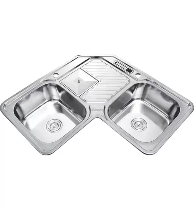 Chậu rửa bát góc 3 hố Inox GORLDE GD-505