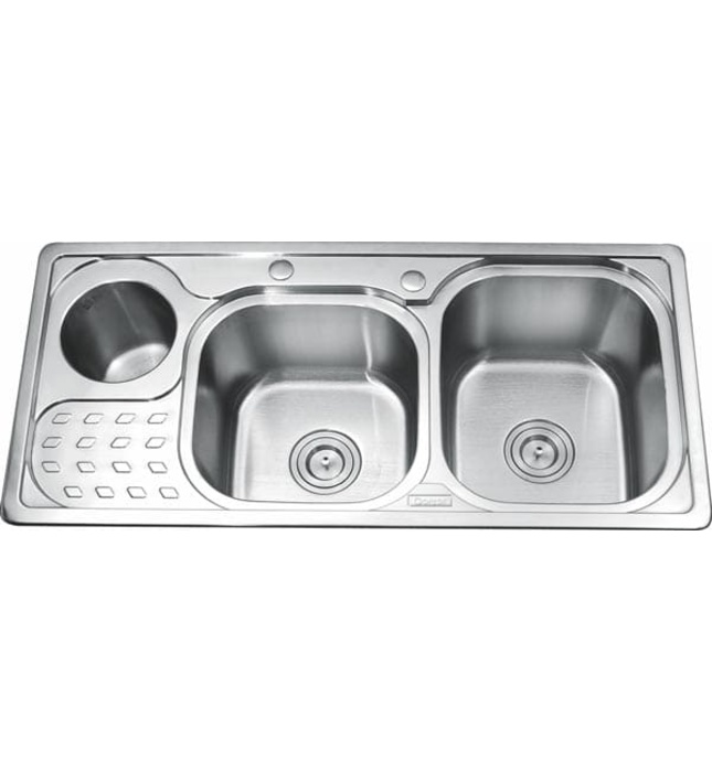 Chậu rửa bát 2 hố có hộp rác Inox Gorlde GD5403 (GD-5403)