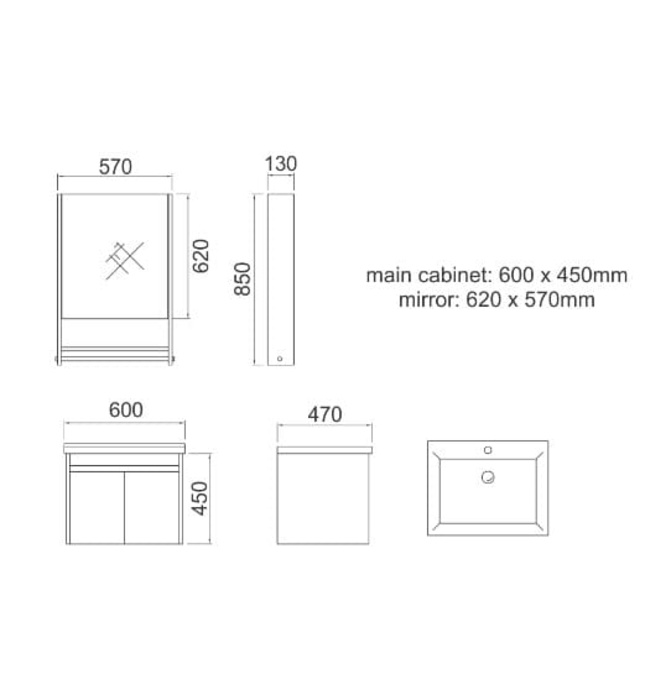 Bộ tủ chậu cao cấp Gorlde GD-101 60x45cm