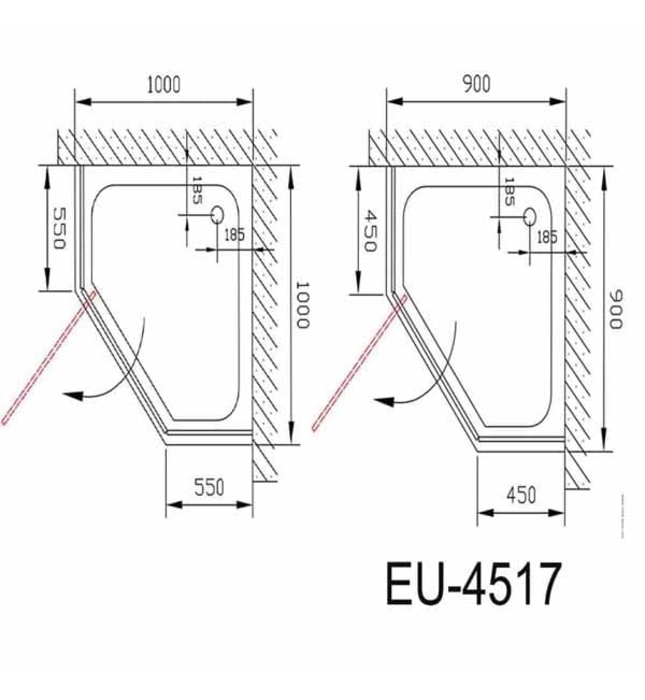 Phòng tắm vách kính Euroking EU-4517A