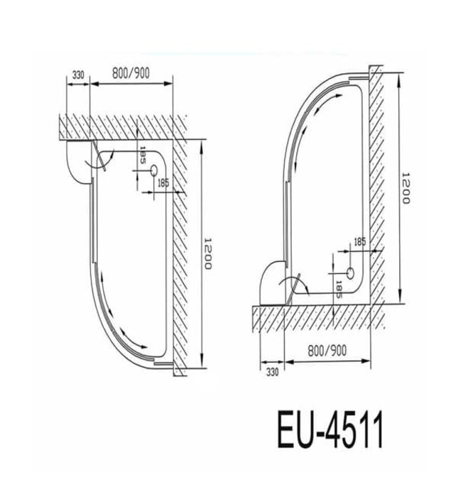 Phòng tắm vách kính Euroking EU-4511A