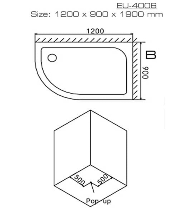 Phòng tắm vách kính Euroking EU-4006B
