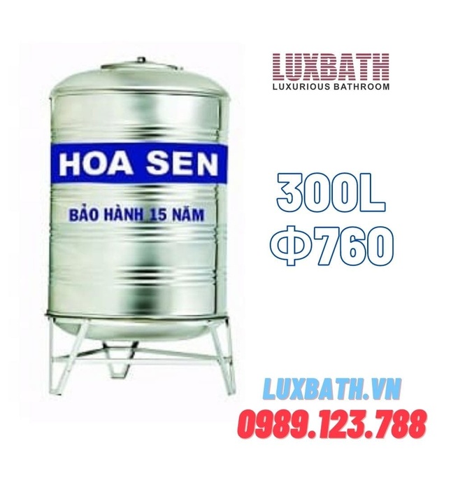 Bồn Inox Hoa Sen 300L Đứng HS 300D