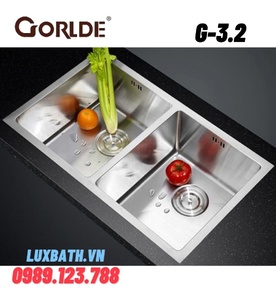 Chậu rửa bát 2 hố SUS 304 Gorlde G3.2