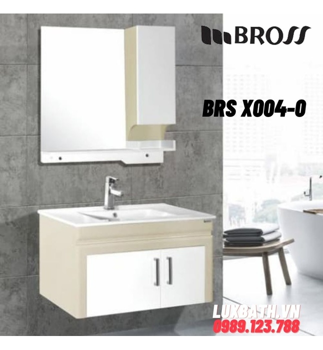 Bộ tủ chậu nhựa 2 ngăn Bross BRS X004-0