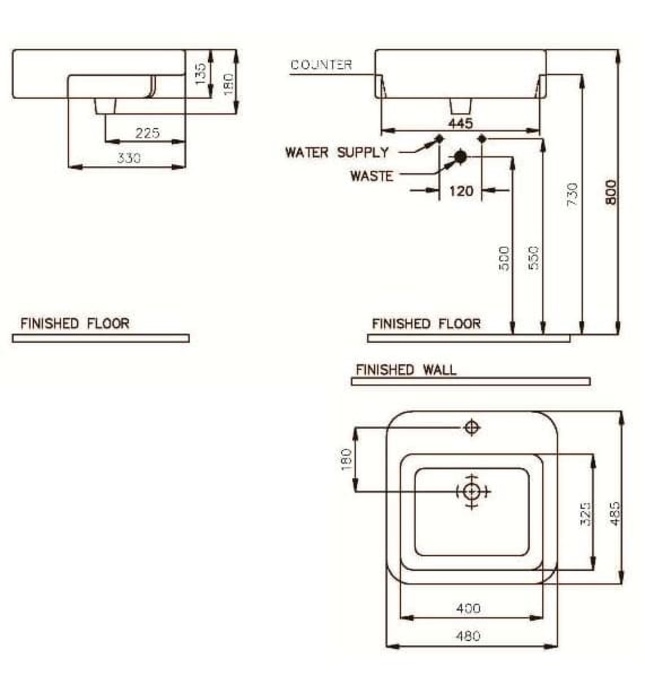 Chậu rửa mặt bán âm Nahm SVW27804810N01
