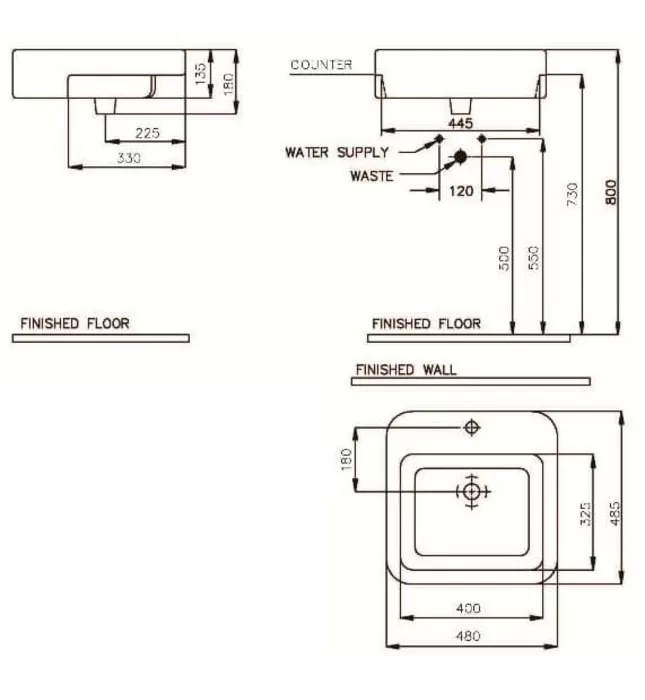 Chậu Lavabo Bán Âm Nahm SVW27804810N01