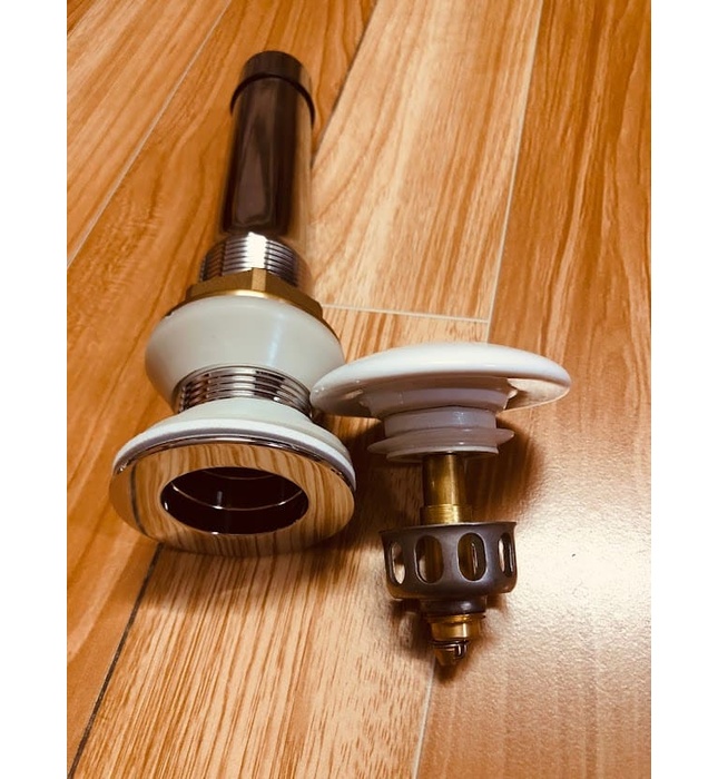 Xi Phông Chậu Rửa Mặt Bàn Đá, Chậu Kính Tera XPIBDNS (đầu nhấn sứ)