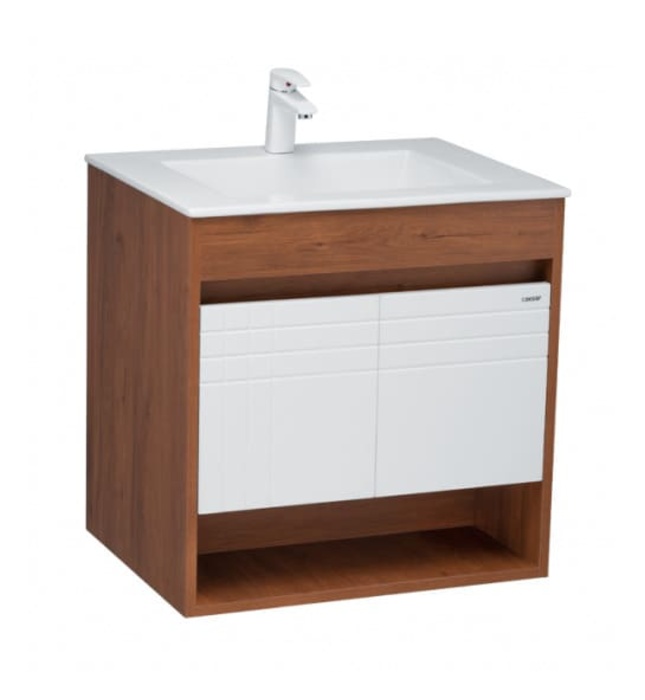 Bộ Tủ chậu lavabo Treo Tường Caesar LF5030+EH05030AWV Màu nâu 