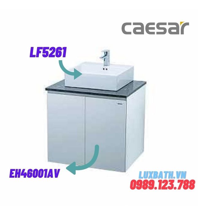 Bộ Tủ chậu lavabo Treo Tường Caesar LF5261+EH46001A