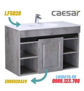 Bộ Tủ chậu lavabo Treo Tường Caesar LF5028+EH05028ASV Màu Xám 