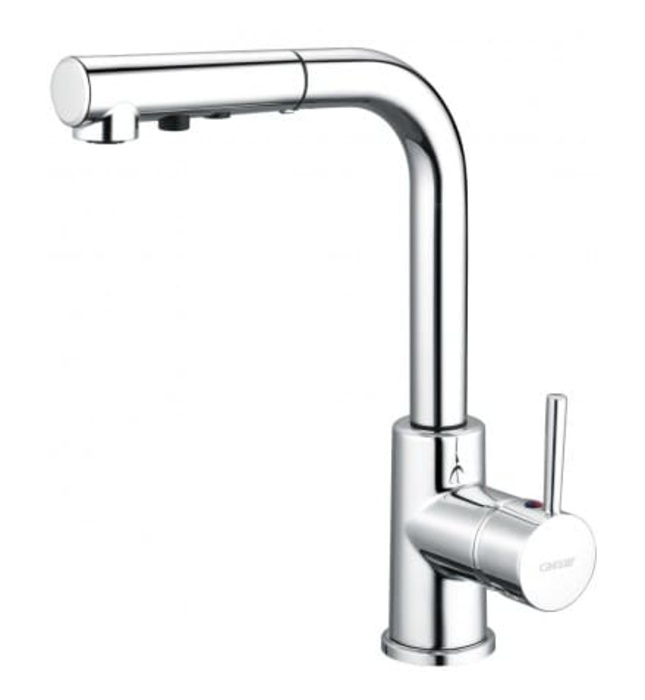 Vòi Rửa Bát Nóng Lạnh Dây Rút Caesar K915C Cần Cứng Gắn Chậu