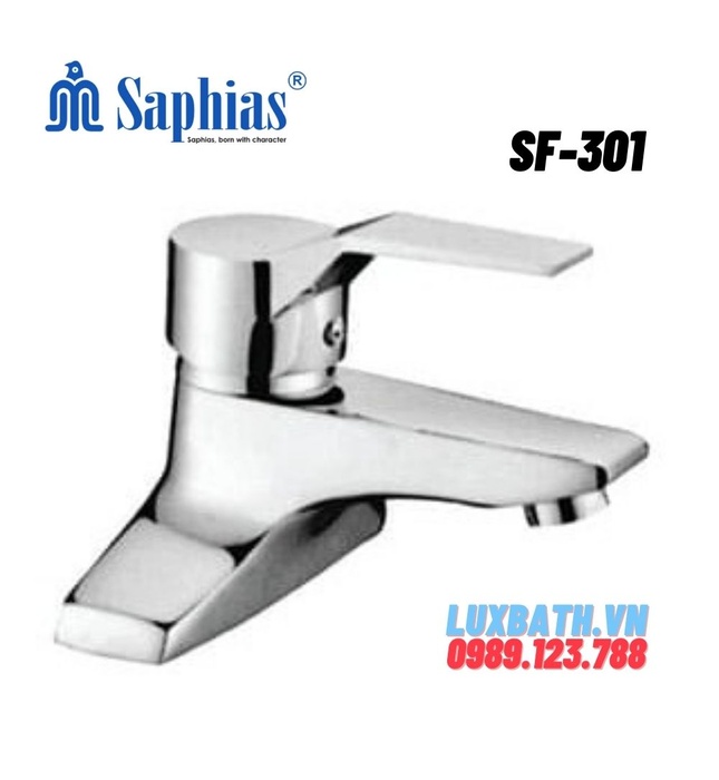 Vòi chậu Lavabo nóng lạnh 3 lỗ Saphias SF-301
