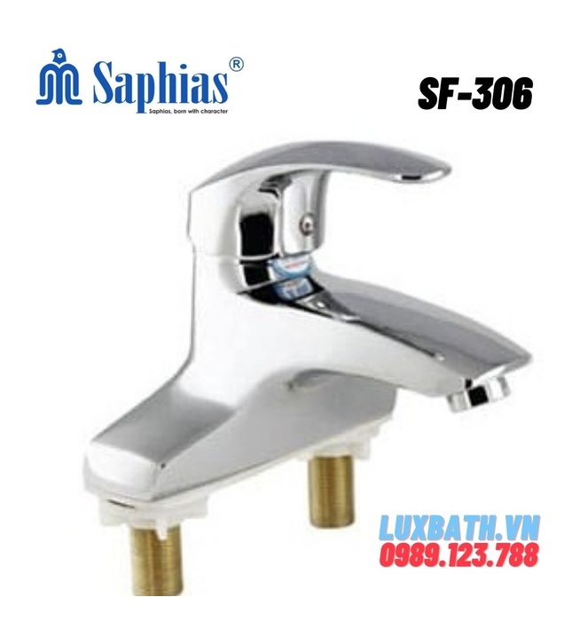 Vòi chậu Lavabo nóng lạnh 3 lỗ Saphias SF-306