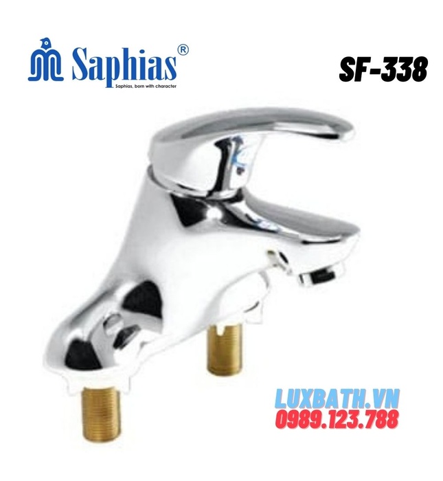Vòi chậu Lavabo nóng lạnh 3 lỗ Saphias SF-338