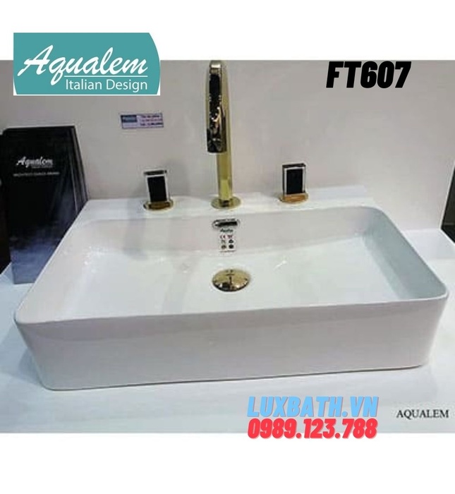 Chậu rửa lavabo dương bàn Aqualem FT607